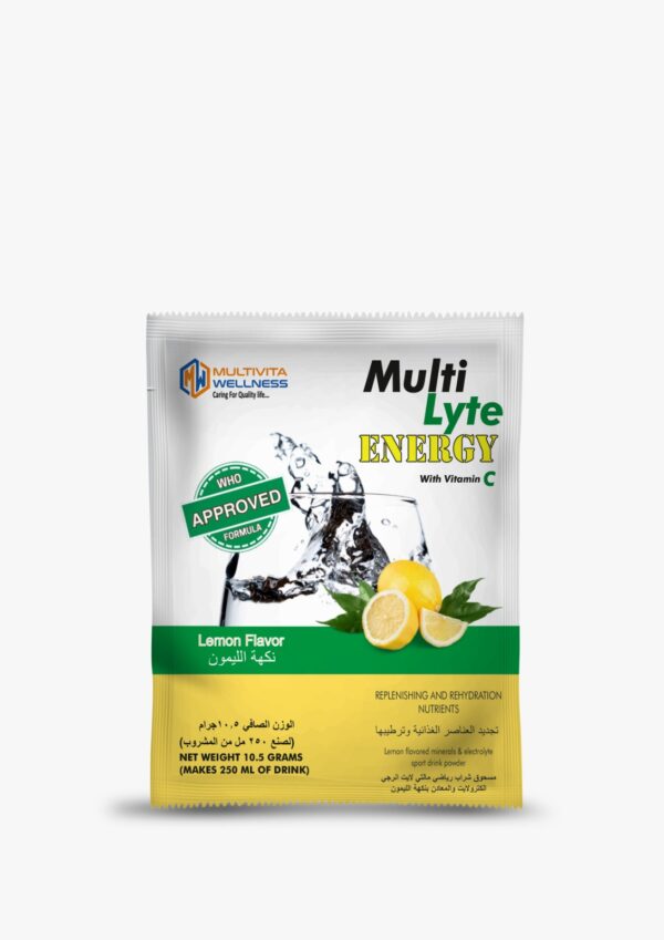 MULTILYTE ENERGY LEMON WITH VITAMIN C – 10.5 grams for 250 ml (200scahet/box)