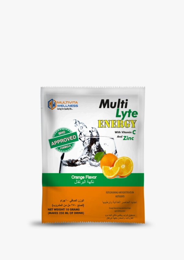 MULTILYTE ENERGY ORANGE WITH VITAMIN C – 10.5 grams for 250 ml (200scahet/box)