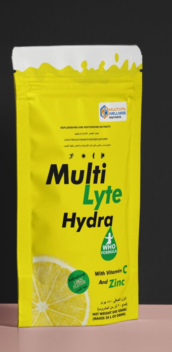 MULTILYTE HYDRA LEMON  WITH VITAMIN C  and ZINC– 840 grams for 20 L WATER - Image 3